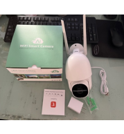 Tuya WiFi Outdoor PTZ Camera 2MP 1080P, 355° Pan/90° Tilt, IR Night Vision 15m, Two-Way Audio, IP66, Mobile App, SD Slot, White